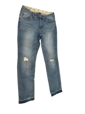 Y2K Distressed lei Mid-Blue Jeans